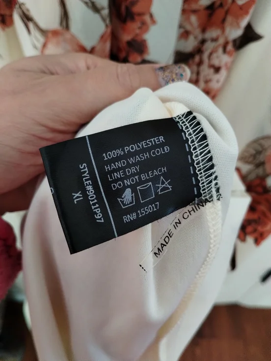 Baltic Born Lydia Maxi Floral Dress Women's Size XL Cream Orange Rust Long V - Picture 7 of 7